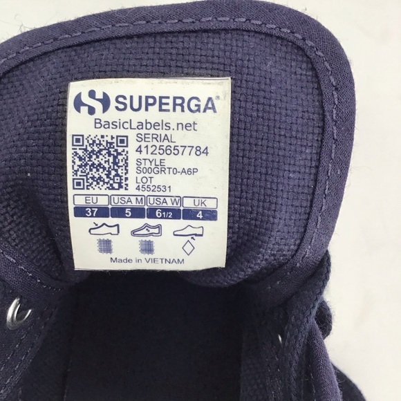 Superga COTU Classic Women’s Canvas Platform Sneaker Navy NWOT Size EU37- US 6.5 - Picture 10 of 11